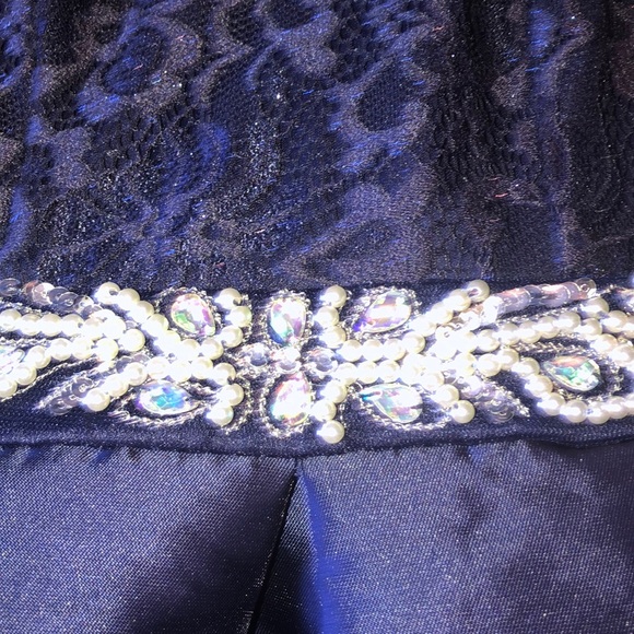 Navy Blue Sparkly Dress - Picture 3 of 4